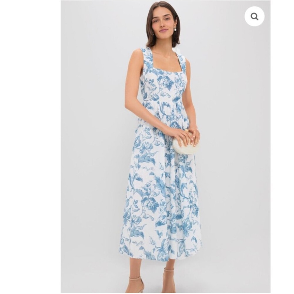 Tuckernuck Blue and White Floral Midi Dress